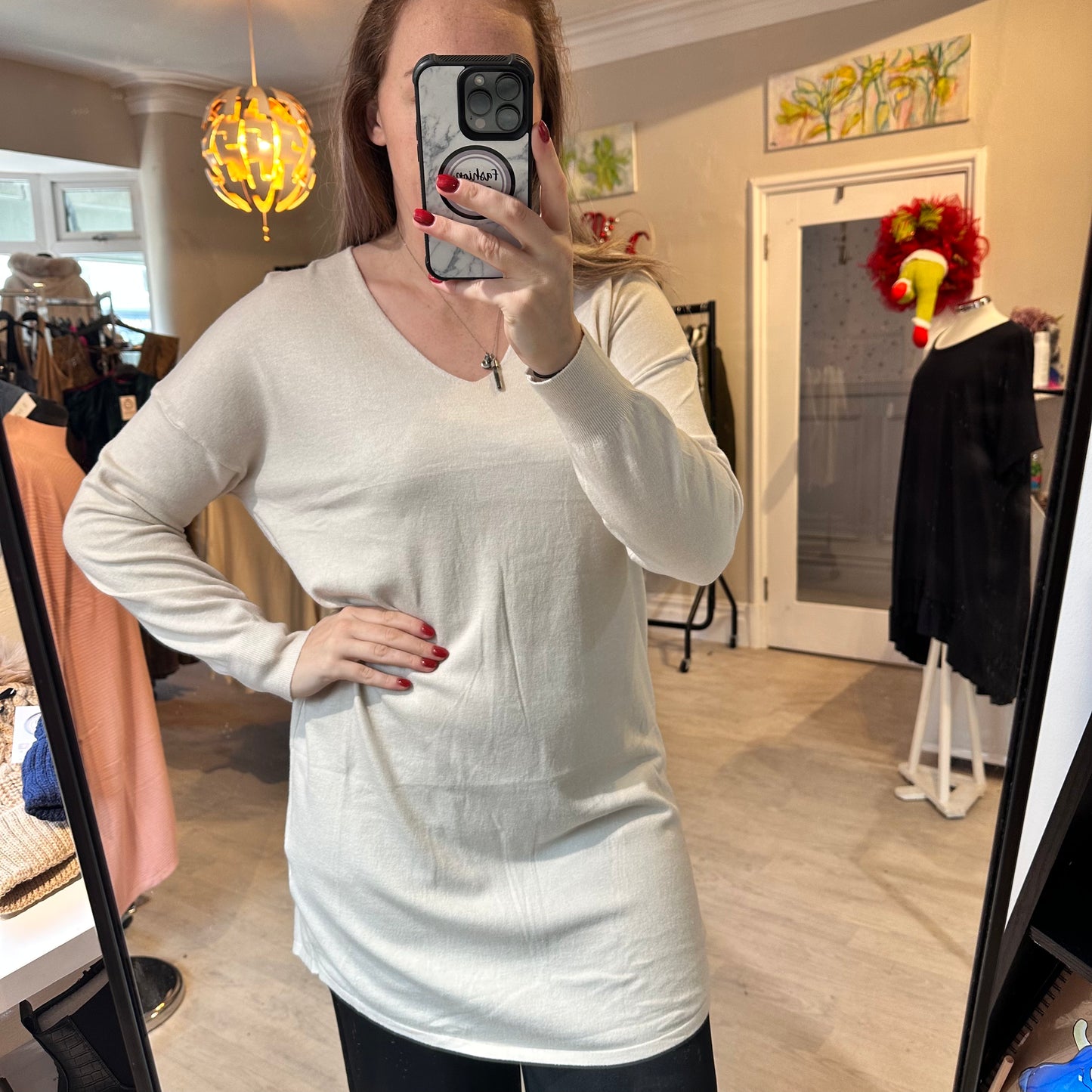 1471 - V NECK SOFT TOUCH LONG TOP