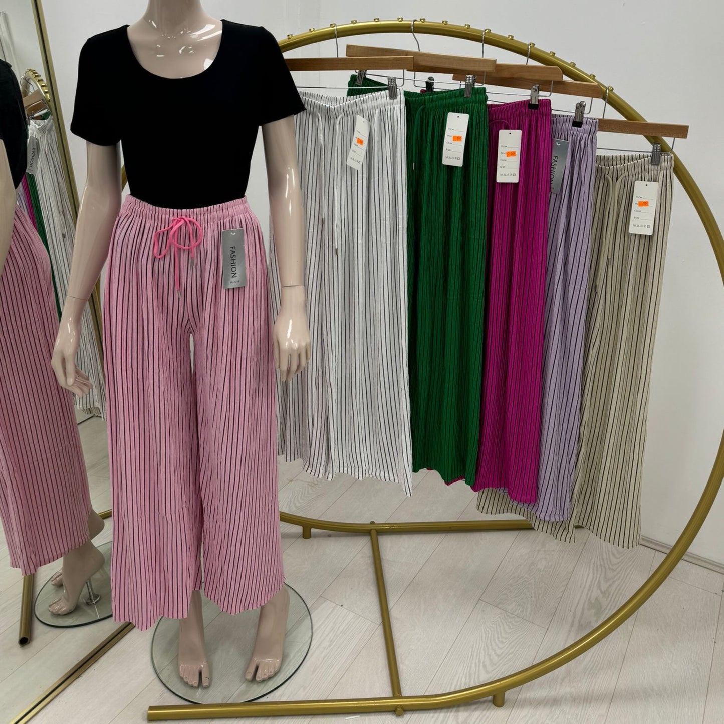 1653 - Pinstripe Wide Leg Pants