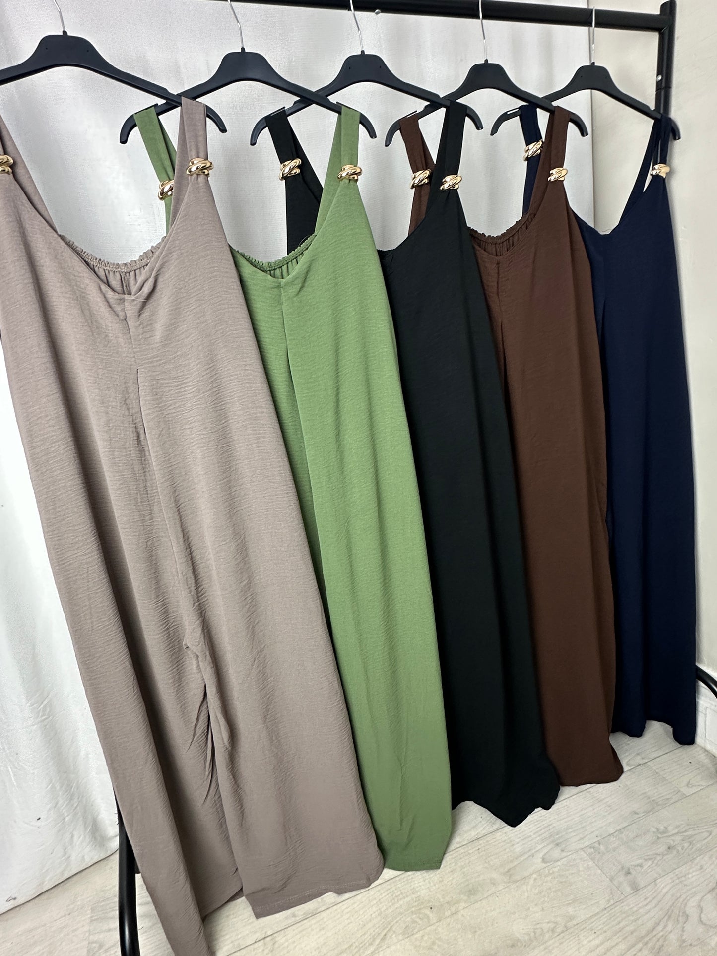 Luxe Chain-Strap Wide Leg Jumpsuit