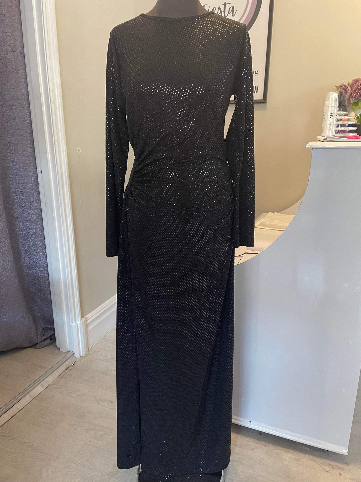 1497 - LONG GLITTER MAXI DRESS