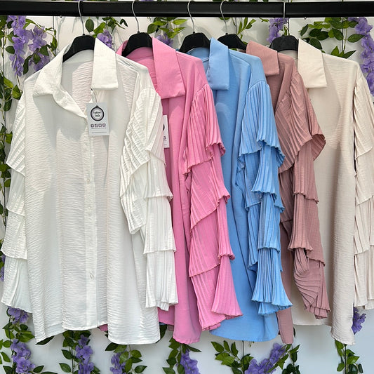 1641 - Layered Frill Sleeve Blouse