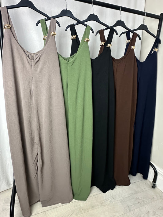 Luxe Chain-Strap Wide Leg Jumpsuit