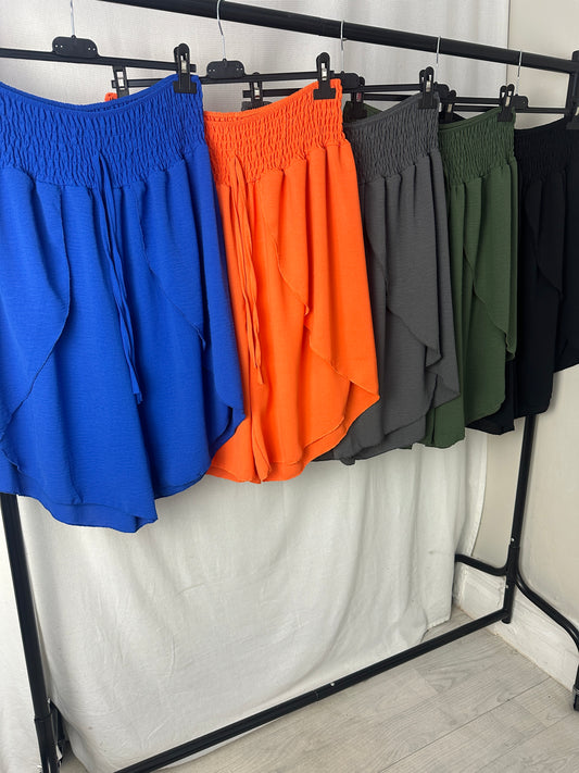 Frill Overlay Pull-On Shorts