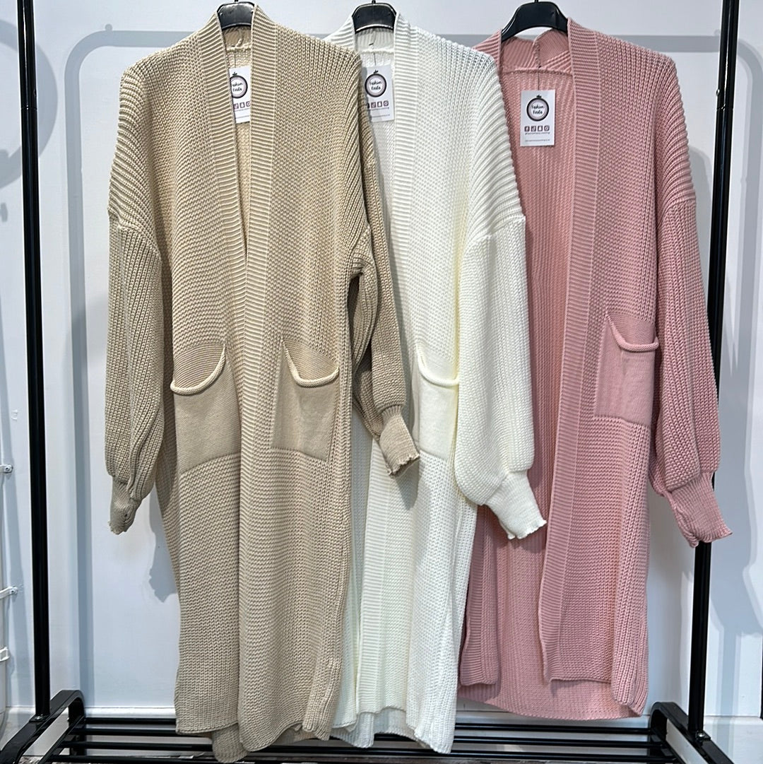 1035 - Balloon Sleeve Cardigan (12 COLOURS)