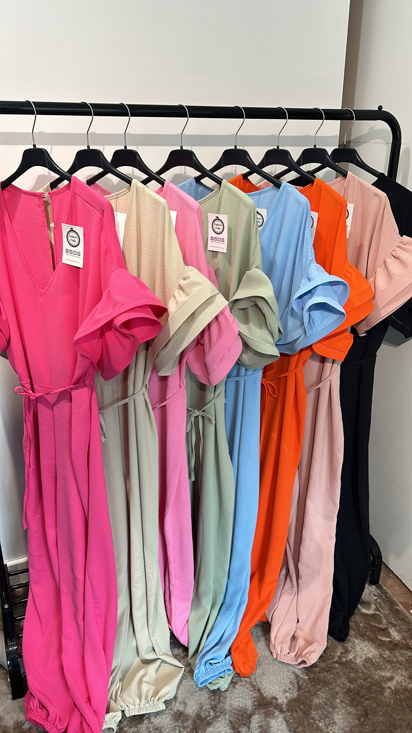 1583 - Frill Sleeve Tiewaist Jumpsuit