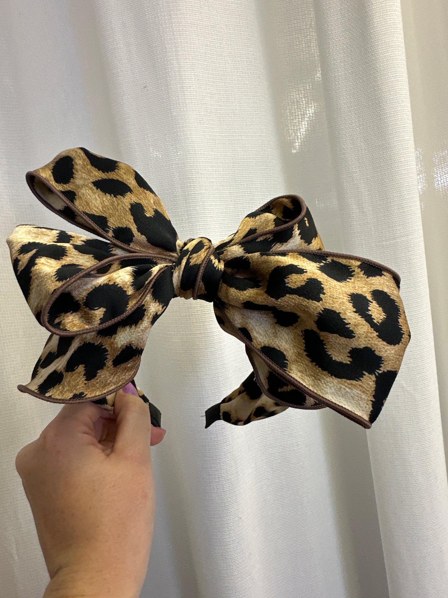 A117 - Leopard Double Bow Headband
