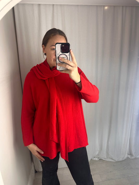 1994 - Red Soft Touch Jumper with Matching Scarf