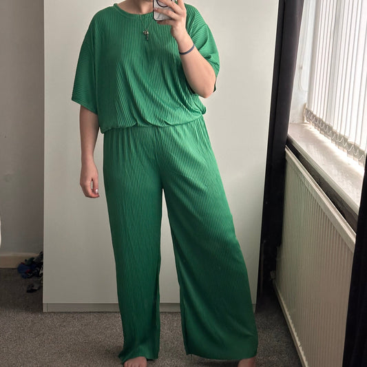 1564 - Plisse Short Sleeve Lounge Set