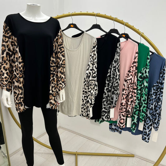 1535 - LEOPARD LONG SLEEVE BASIC TOP