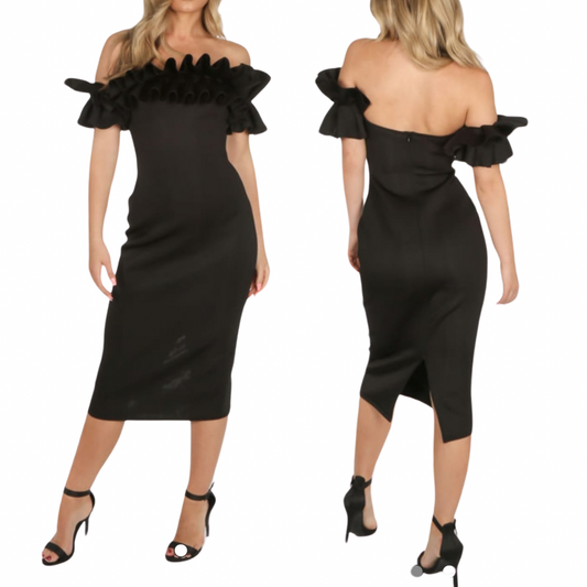 1717 - Ruffle Midi Dress