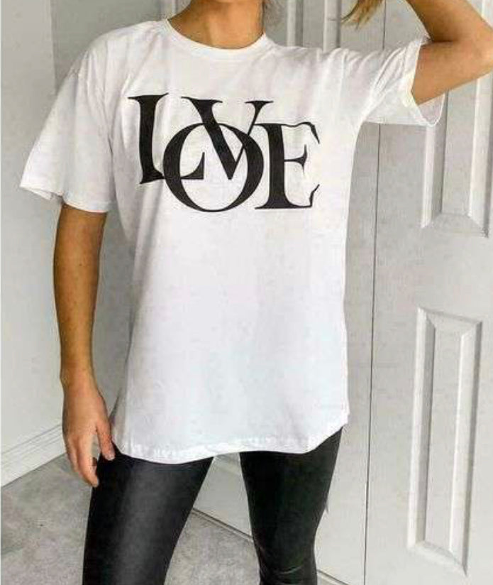 1418 - OVERSIZE LOVE SLOGAN TSHIRT