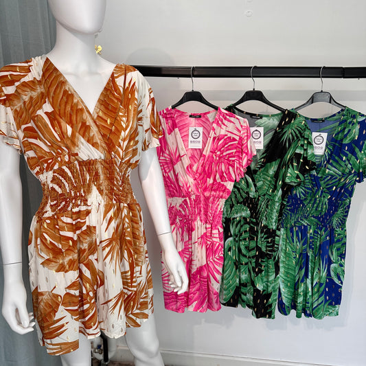1618 - Magic Leaf Pattern Playsuit