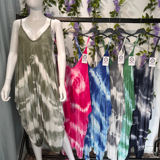 1658 - Tie Dye Draped Jumpsuit