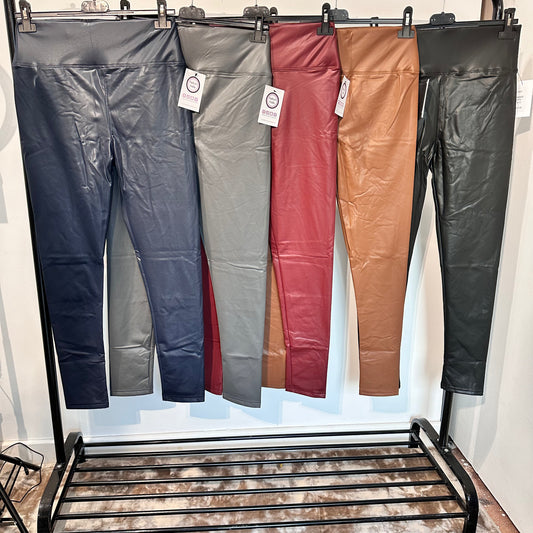 1505 - FLEECE LINED NEW STTLE LEATHER LOOK LEGGINGS