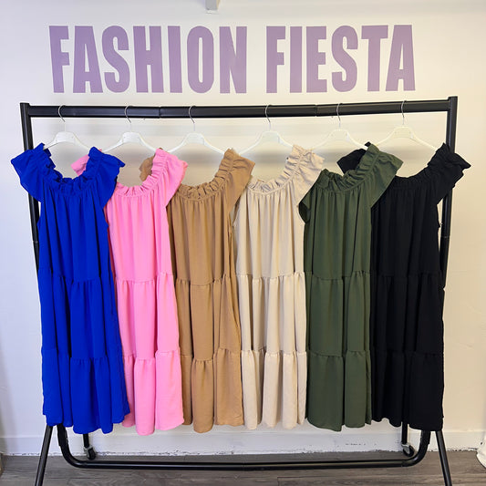 1748 - Off The Shoulder Smock Dress