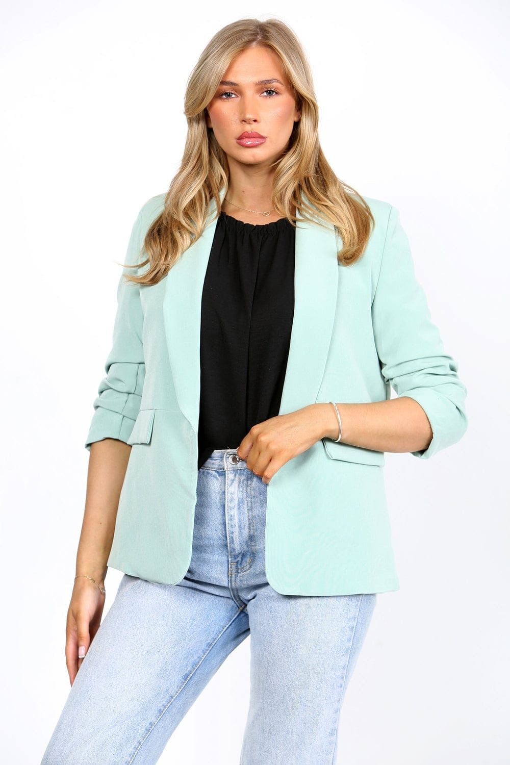 1171 - RUCHED SLEEVE BLAZER