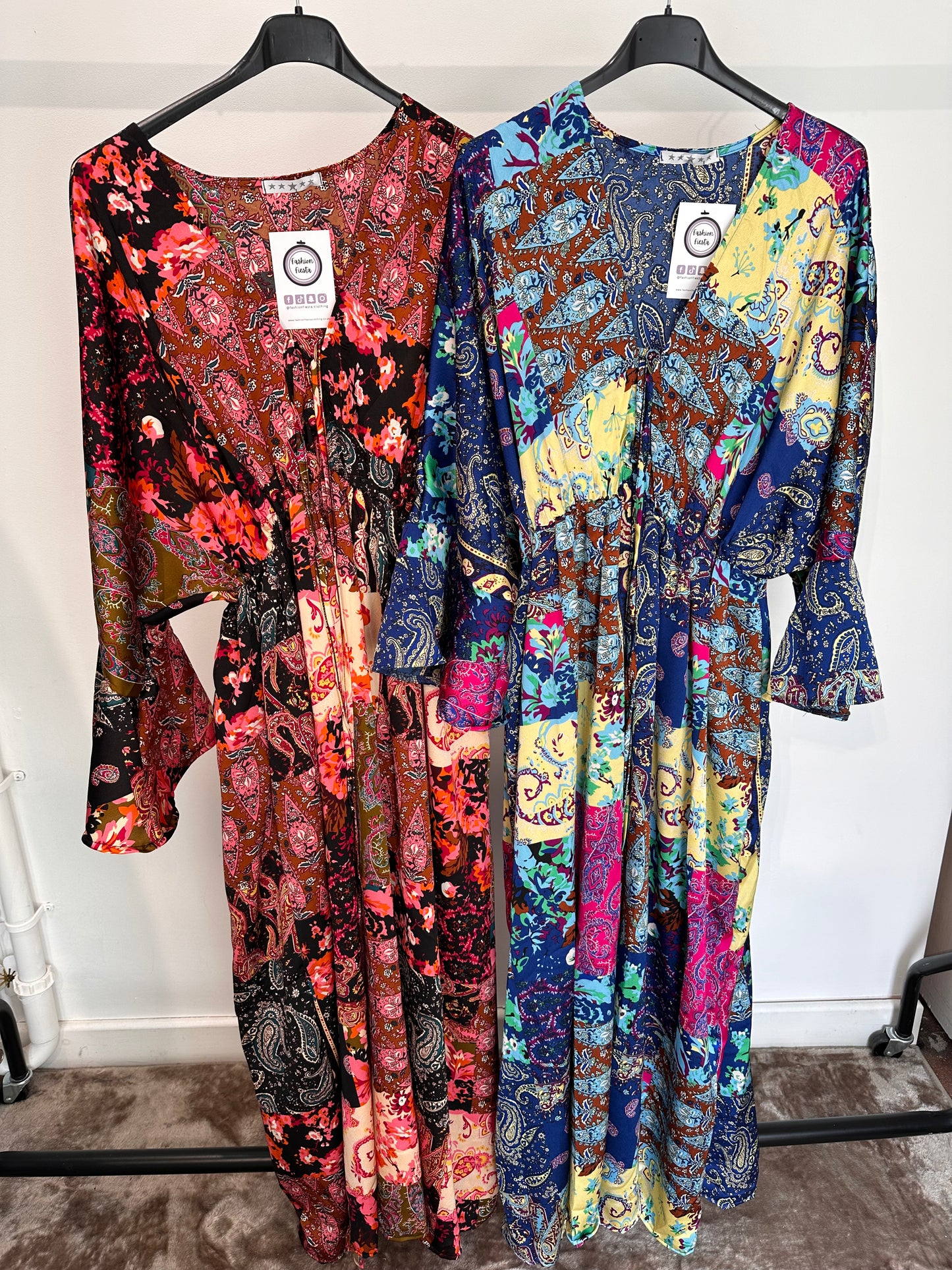1624 - Maxi Boho Dress with 3/4 Sleeves