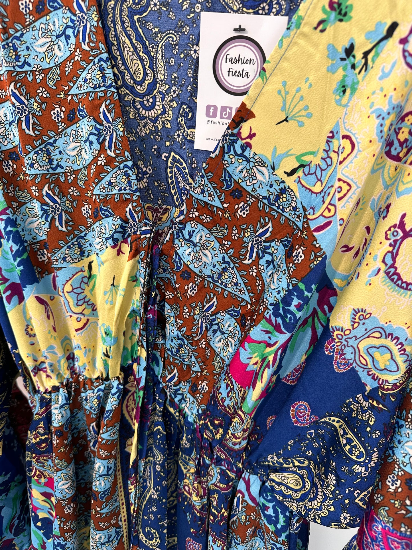 1624 - Maxi Boho Dress with 3/4 Sleeves