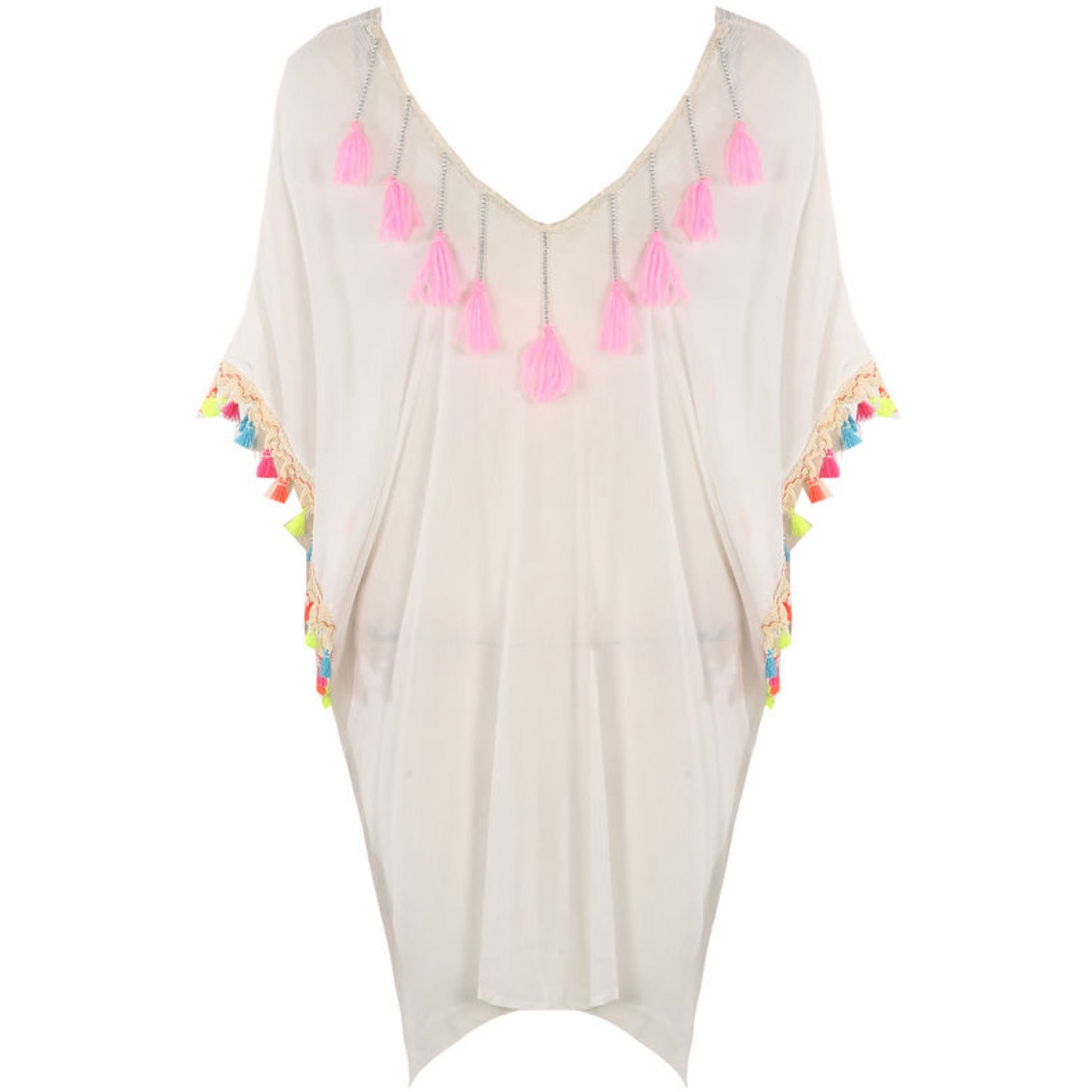 1661 - Summer Tunic with Pink Tassel Detail