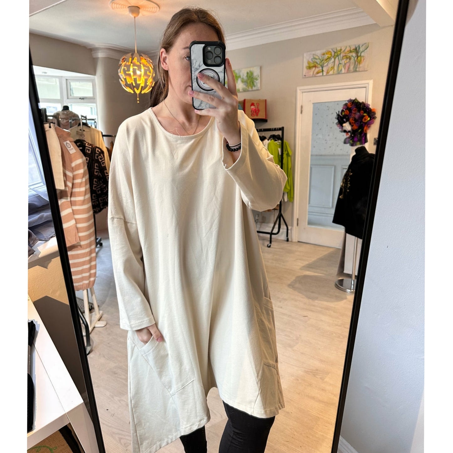 1500 - ROUND NECK POCKET LONG TOP
