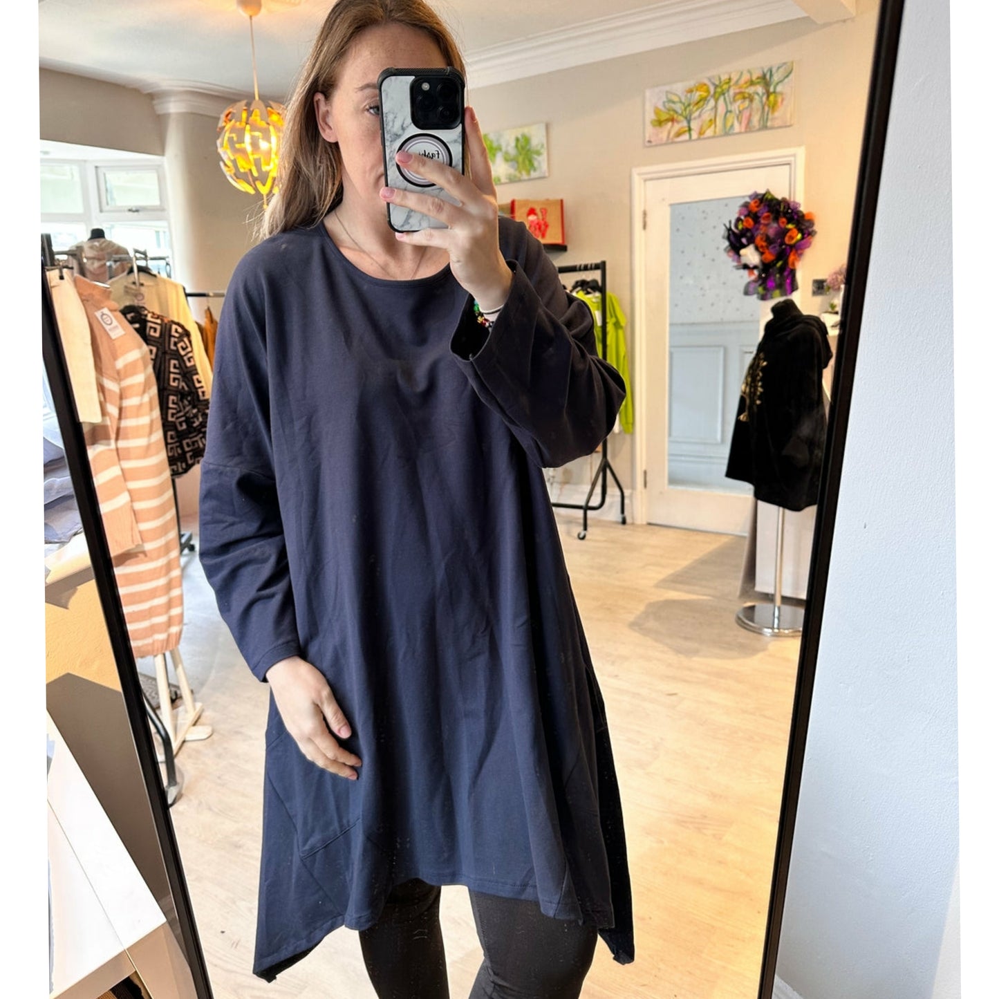 1500 - ROUND NECK POCKET LONG TOP