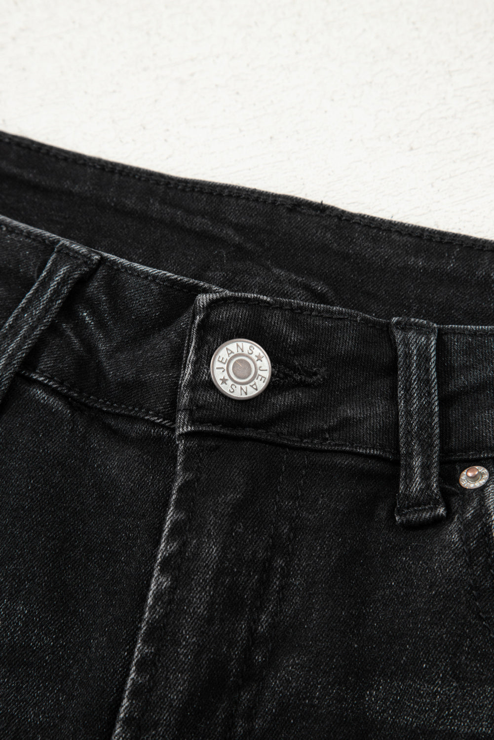 Dusk Blue Raw Hem Straight Leg Loose High Waist Jeans