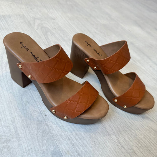 S1002 - BROWN LIGHT WEIGHT SMALL THICK HEEL